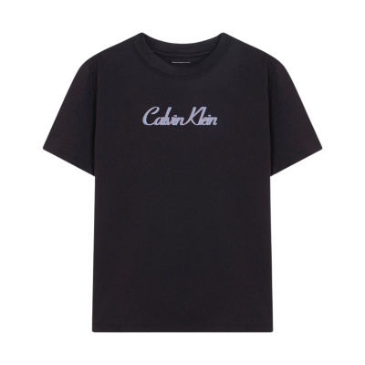 T-shirt preta Calvin Klein com logo azul claro