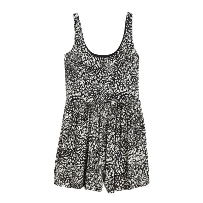 Vestido sem manga preto e branco com padrão abstrato
