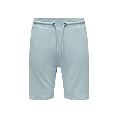 Calções azuis claros com cordão ajustável