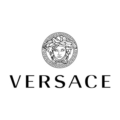 Logótipo da marca Versace com cabeça da Medusa e texto VERSACE
