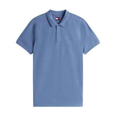 Polo azul claro com logo Tommy Jeans bordado