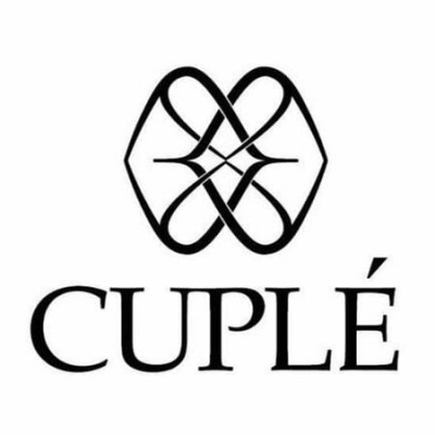 Logotipo preto da marca CUPLÉ com símbolo geométrico