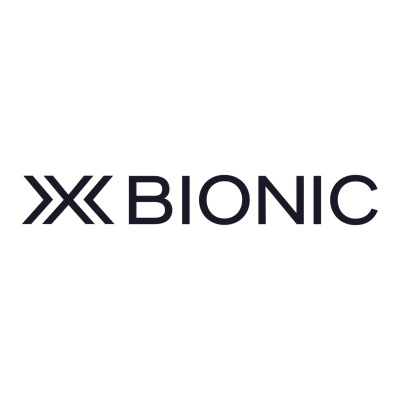 Logótipo preto BIONIC num fundo branco