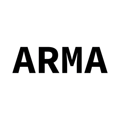 Texto preto ARMA em fundo branco