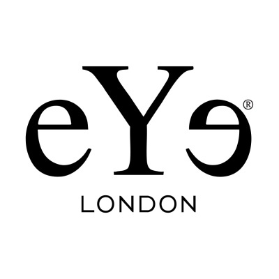 Logótipo eYe LONDON em preto sobre fundo branco