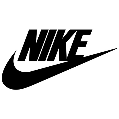 Logótipo preto da NIKE com texto e símbolo Swoosh