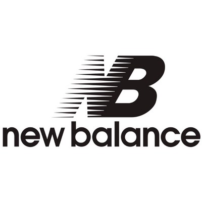 Logotipo preto da marca New Balance com letras NB e texto new balance