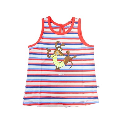 Camisola de criança às riscas com desenho de caranguejo no centro