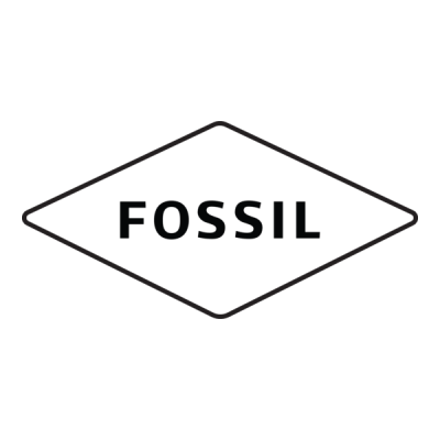 Logótipo da marca FOSSIL em forma de losango