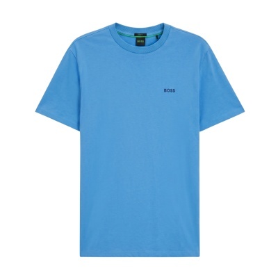 T-shirt azul clara com logo BOSS no peito