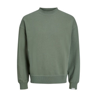 Sweatshirt verde-acinzentada de manga comprida com gola alta