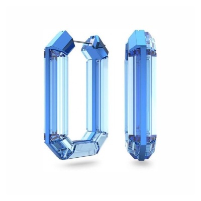 Brincos geométricos azuis translúcidos