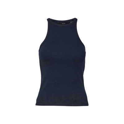 Camisola de alças preta simples com gola redonda