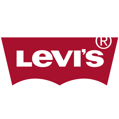 Logótipo da marca Levi's em fundo vermelho