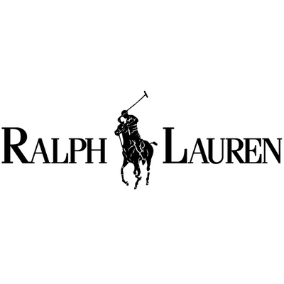 Logótipo Ralph Lauren com jogador de polo a cavalo preto sobre fundo branco