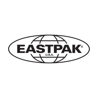 Logótipo preto da marca EASTPAK com um globo estilizado em fundo branco.