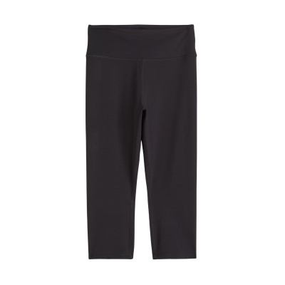Leggings pretas cintura alta, comprimento médio