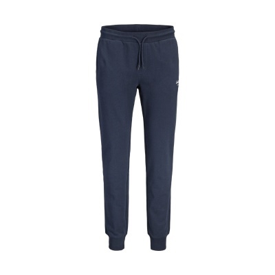 Calças de jogging azuis escuras com cordão e logótipo branco Jack & Jones