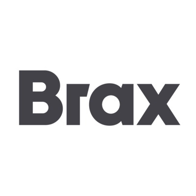 Logótipo da marca Brax em preto sobre fundo branco