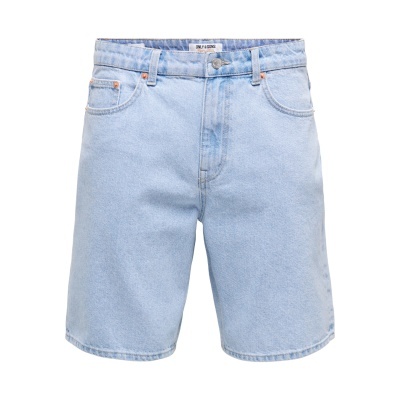 Calções de ganga azul claro para homem