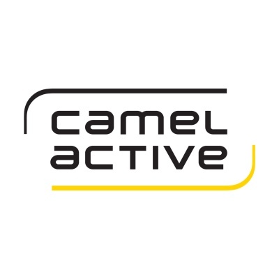 Logotipo camel active com linhas pretas e amarelas