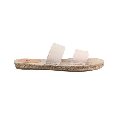 Chinelo feminino creme com sola de corda