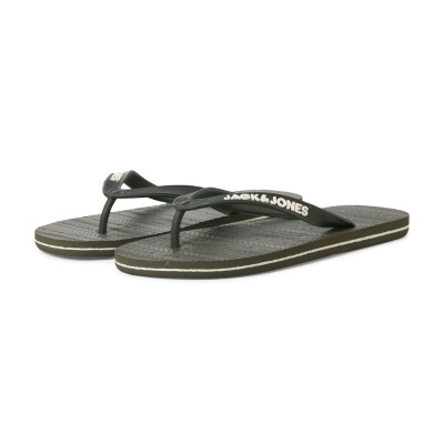Chinelos de dedo cinzento escuro JACK & JONES com riscas brancas na sola