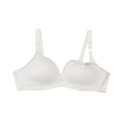 Soutien branco com fecho frontal e alças ajustáveis