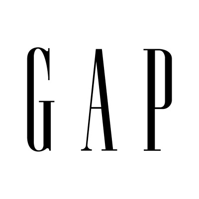Texto preto GAP em fundo branco