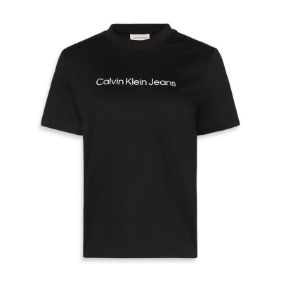 T-shirt preta Calvin Klein Jeans com texto branco