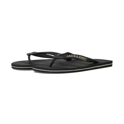 Chinelos pretos de dedo em borracha com a marca JACK & JONES