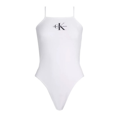 Body branco com alças finas e logótipo Calvin Klein Jeans