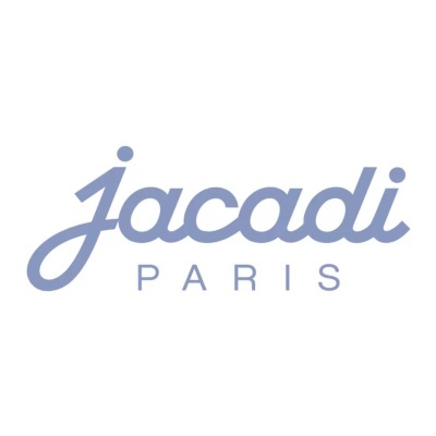 Logotipo jacadi PARIS em azul claro sobre fundo branco