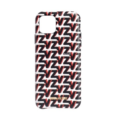 Capa para smartphone preta, branca e vermelha com letras VZ repetidas e texto VOLTAIRE e ZADIG & VOLTAIRE