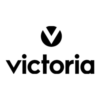 Logotipo da marca Victoria em preto e branco