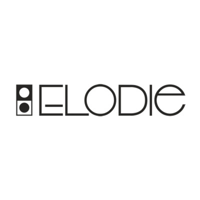 Logótipo com dois círculos e texto ELODIE em preto