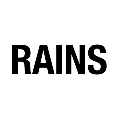 Texto RAINS em letras maiúsculas pretas sobre fundo branco