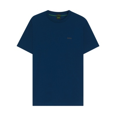 T-shirt azul escura com logótipo BOSS