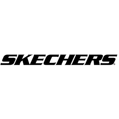 Logótipo preto da marca SKECHERS em fundo branco