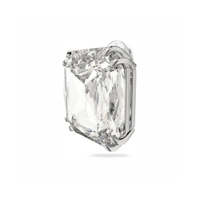 Brilhante grande retangular com montagem metálica prateada e garras