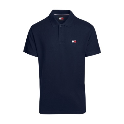 Polo azul escuro Tommy Jeans com logo bordado no peito