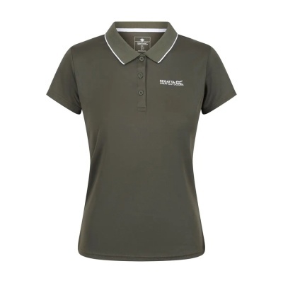 Polo verde escuro de manga curta com gola piqué e logótipo branco REGATTA.