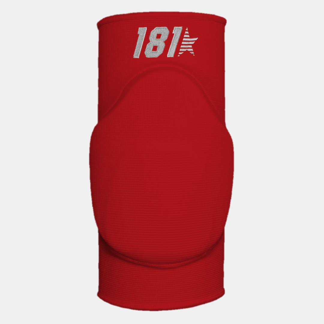 Manguito vermelho com almofada protetora e texto 181 com estrela branca