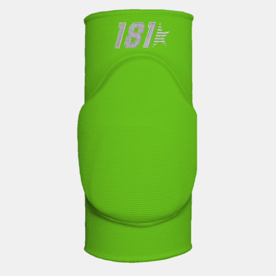 Proteção para joelho verde com acolchoamento e texto 181