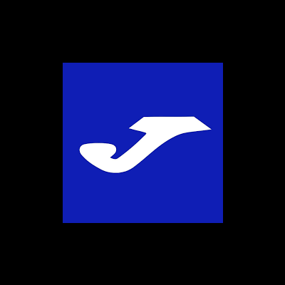 Logotipo branco estilizado em J sobre fundo azul