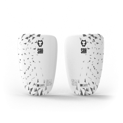 Par de caneleiras brancas SAK com padrão triangular cinza