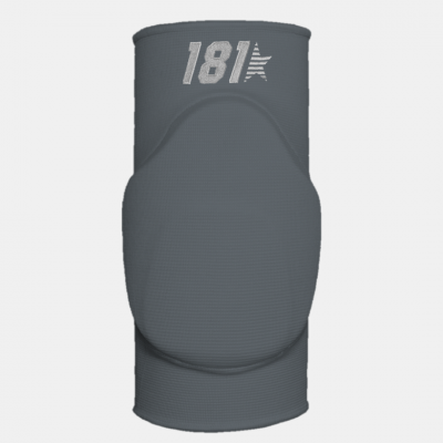 Joelheira elástica cinzenta com o número 181 e estrela branca