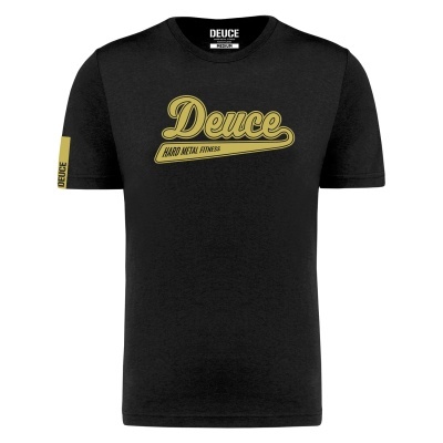 Camiseta preta com estampa amarela Deuce HARD METAL FITNESS