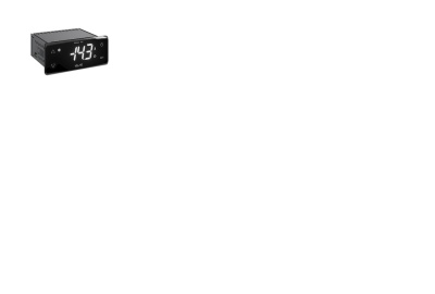 Dispositivo electrónico preto com visor digital a mostrar -43,3 e texto de funções