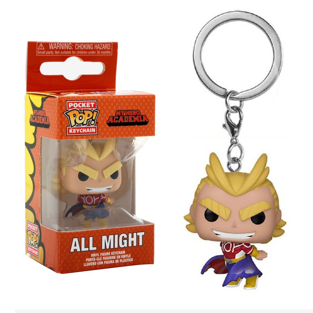 Chaveiro Funko Pop All Might My Hero Academia com embalagem laranja